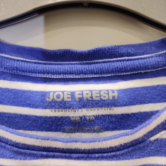 Joe Fresh Organic Cotton Blue Striped Short Sleeve Tee | XS - Picture 2 of 5